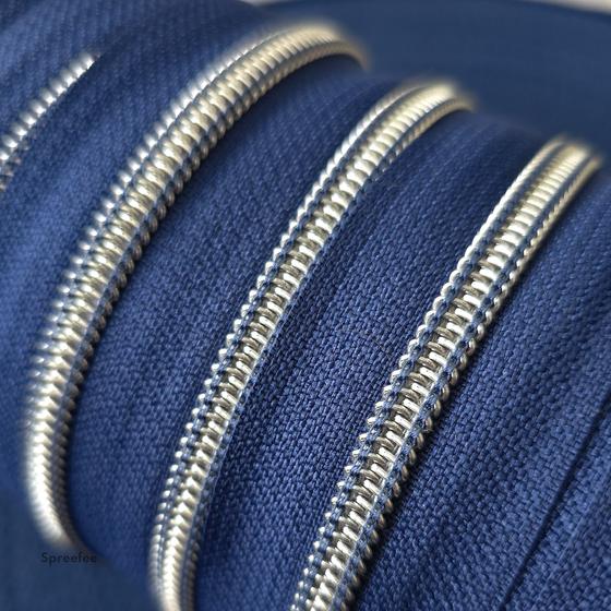 Endlos Reißverschluss breit metallisiert für Taschen nähen Made in Germany