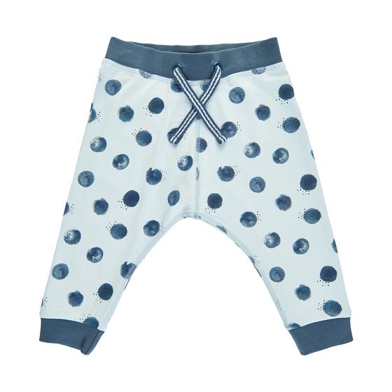 Jersey-Hose "Punkte" mit Bindegürtel, babyblue, Biobaumwolle