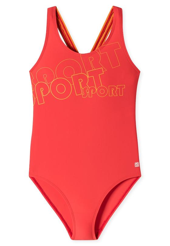 Badeanzug, LFS 40+, recycelt, rot-orange