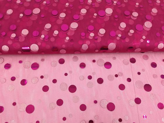 Tüll Folienpunkte pink