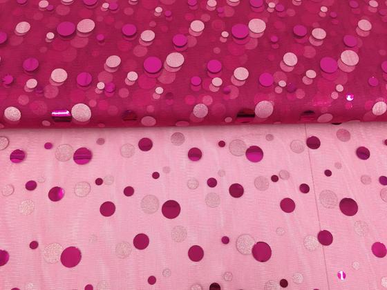 Tüll Folienpunkte pink