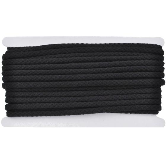 Rundkordel Baumwolle 8mm uni  - schwarz