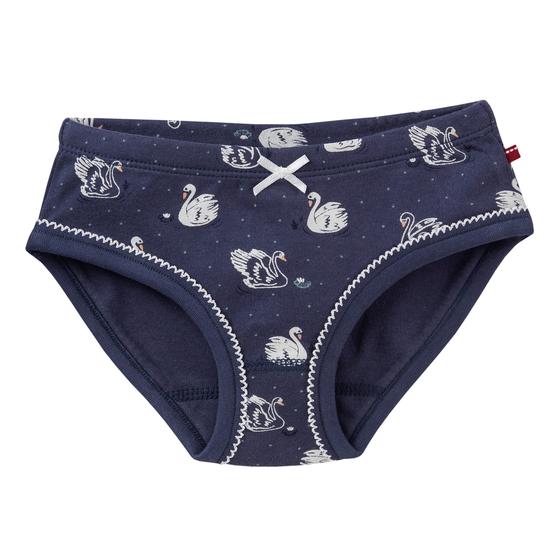 People wear Organic Slips 2er Pack Schwäne Uni Blau
