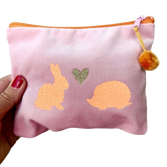 Frau Heidelberg Kosmetiktasche M rosa NEON orange Hase & Igel