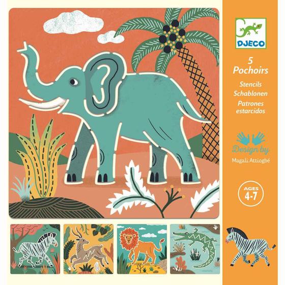 Djeco Schablonen Wilde Tiere