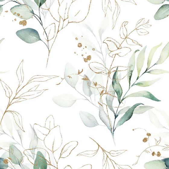 Serviette | Papier-/ Lunchserviette Mint leaves on white