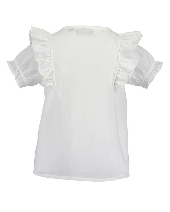 Bluse mit Knöpfen, reine Baumwolle, weiß