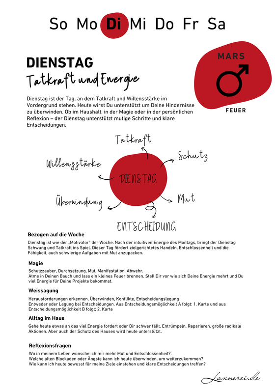 Wochenzyklus - mit dem Flow der Energien (kostenloses PDF)