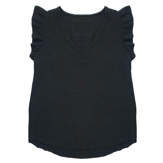 goldmarie Musselini Top LOVE PEACE MOIN Neonschrift Look - schwarz