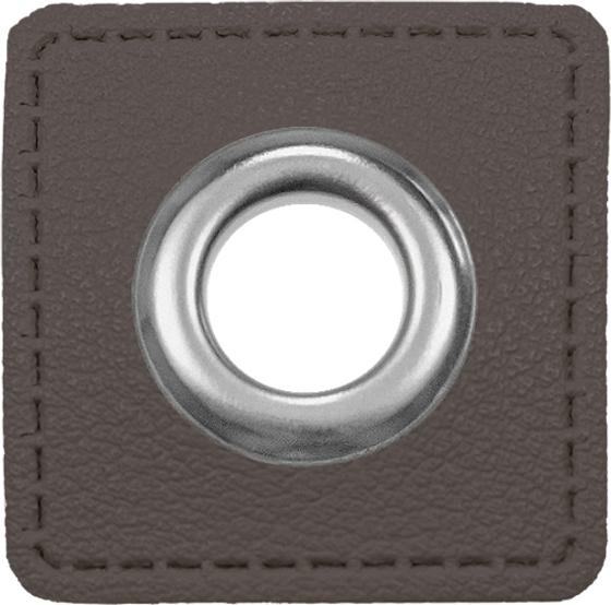 Ösenpatch Kunstleder schiefer 30mm 