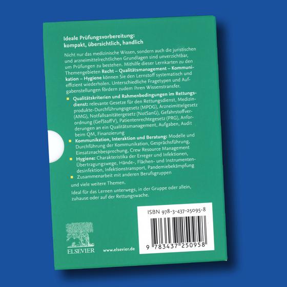 Lernkarten Rettungsdienst: Recht – QM – Kommunikation – Hygiene