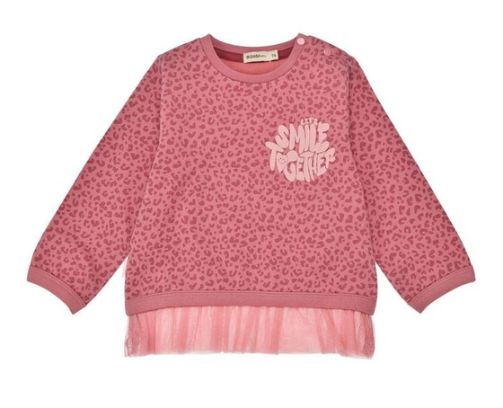 Sweatshirt "Leo-Allover", leicht angeraut, Baumwolle, berry