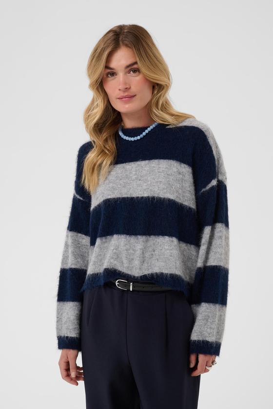 SAINT TROPEZ Pullover TayzieSZ 30515375 gestreift - navy-grau meliert