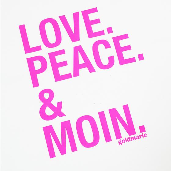 goldmarie LOVE PEACE MOIN Tank-Top - weiß neon pink 