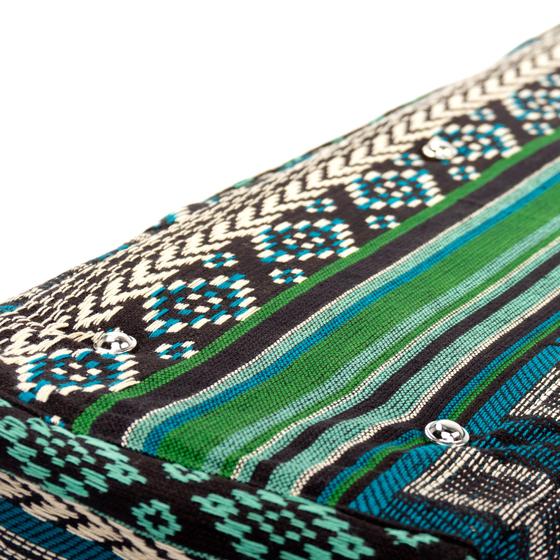 Yogatasche mit Reißverschluss aus Jacquard-Webstoff, schwarz-weiß-grün gemustert