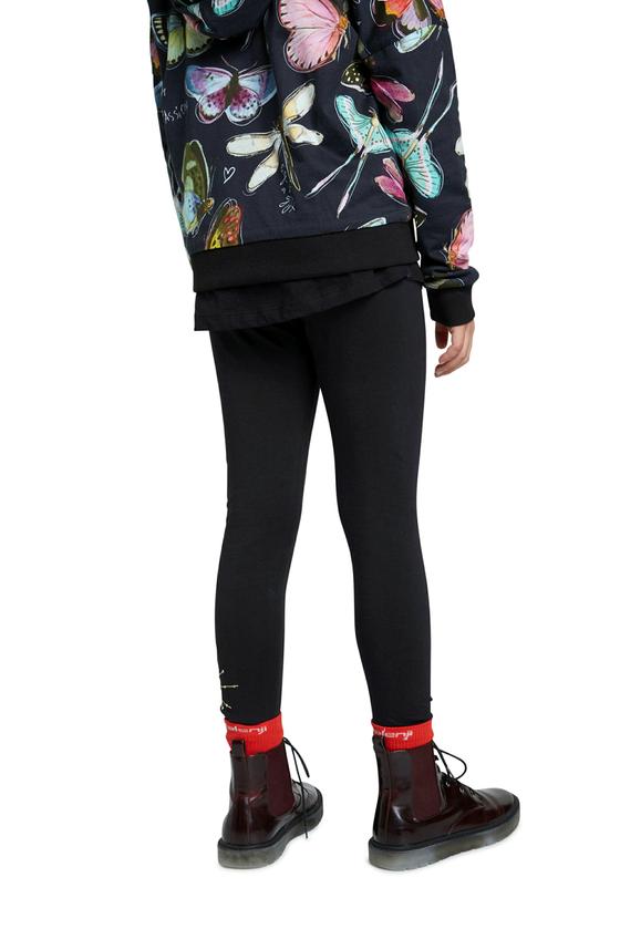 Leggings "Schmetterling" mit goldener Glitzer- und Pailletten-Applikation, schwarz