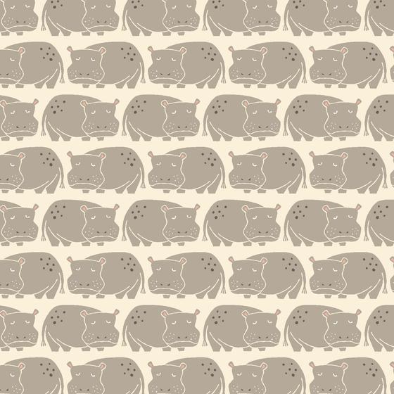 Hippo Stoff Rising Sun Loes van Oosten