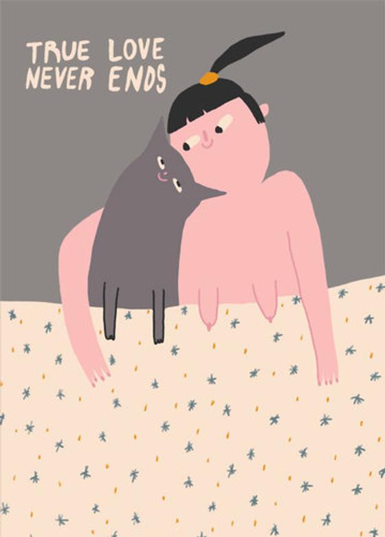 Postkarte True Love von Slinga Illustrations