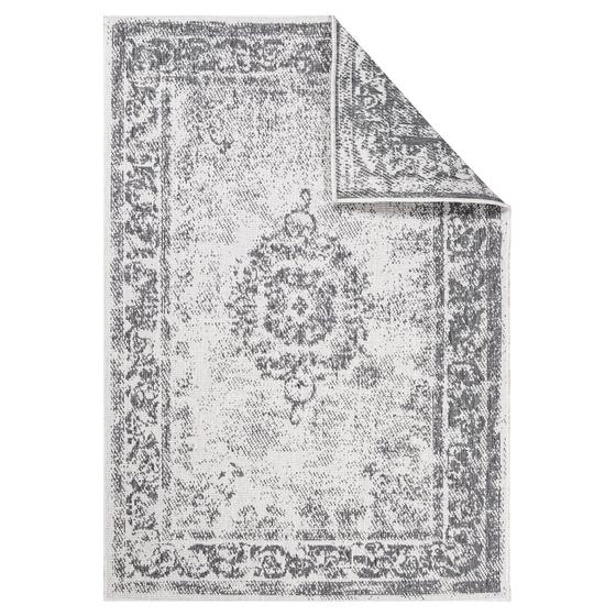 DUO Rug wendbarer Teppich silber grau