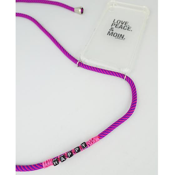 goldmarie Handykette HAPPY Nylon lila-pink