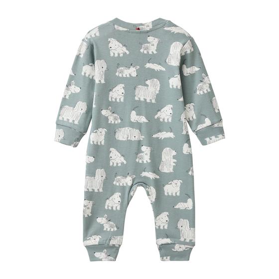 People wear Organic Langarm Overall Balsamgrün Hunde