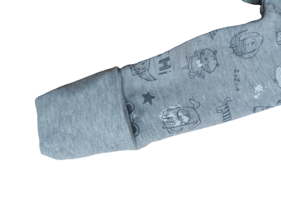 Schlafanzug mit Umschlagbündchen, grau