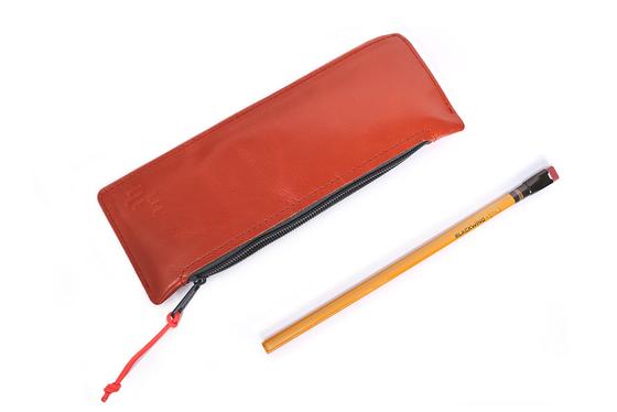 Stiftemäppchen Leder Orange