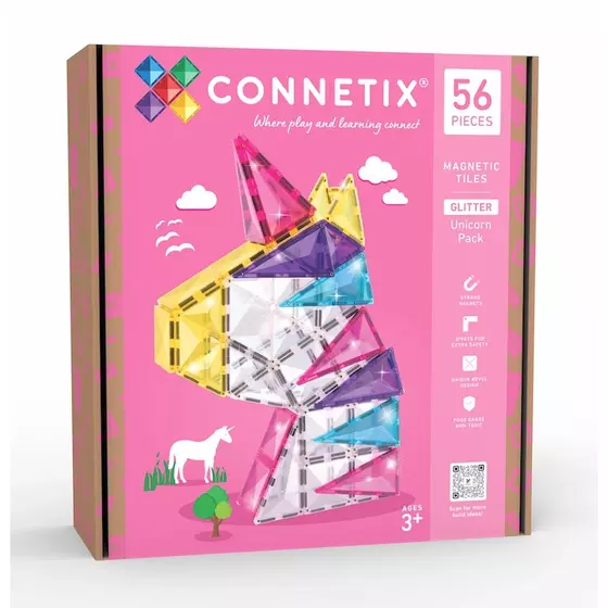 Connetix Magnetbausteine Glitter Unicorn Pack 56 Teile 
