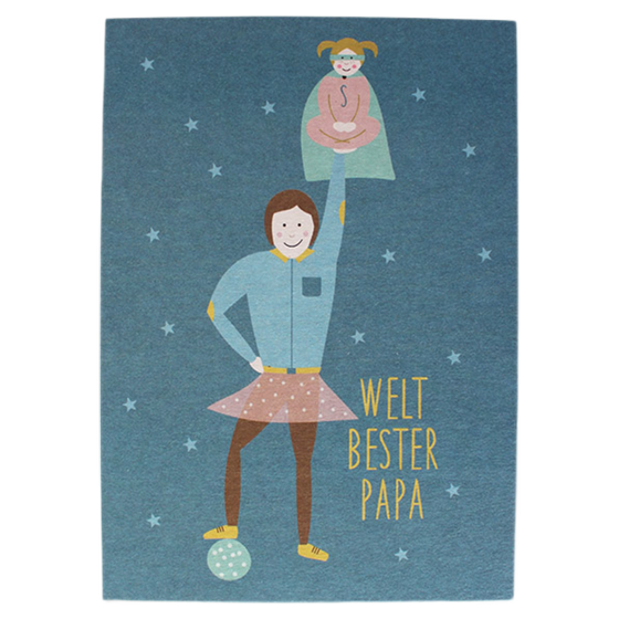 ava&yves Postkarte Welt Bester Papa