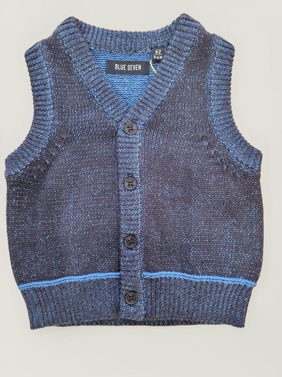 Strickweste, Baumwolle, blaumeliert