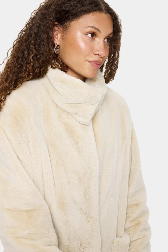 SAINT TROPEZ Mantel Kunstfell LoesSZ 30514123 - creme