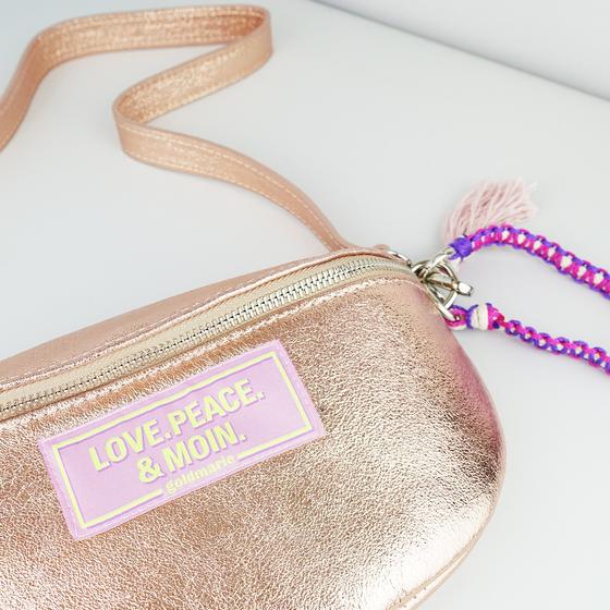 goldmarie Gürteltasche HIPBAG LOVE PEACE MOIN lilac Neon Label - Leder - rose gold - 30x15cm