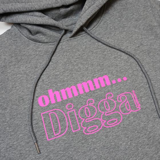 goldmarie Hoodie Sweatkleid OHMMM DIGGA - pink-dunkelgrau meliert 