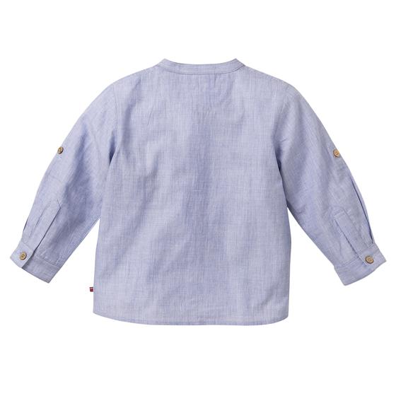 People wear Organic Hemd Blau Mélange