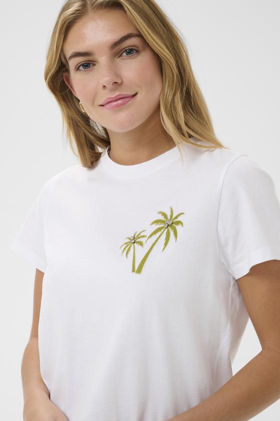 SAINT TROPEZ T-Shirt mit Palme Stickerei ReeceSZ 30515233 - weiß-grün