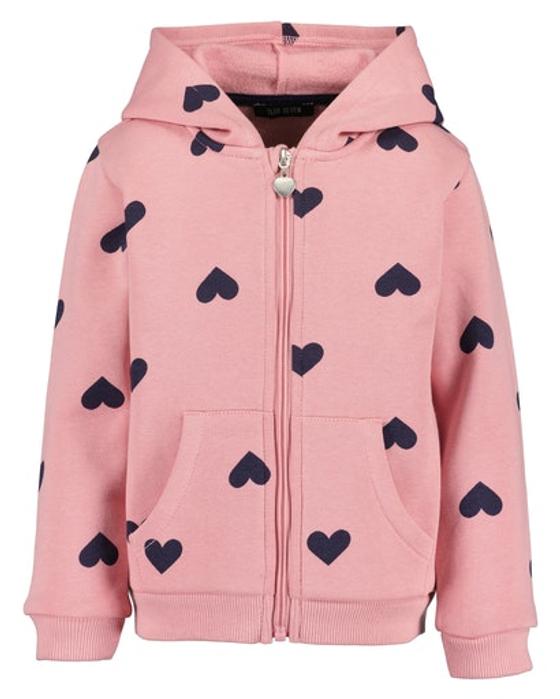 Sweatjacke "Herzchen" mit Kapuze, mauve