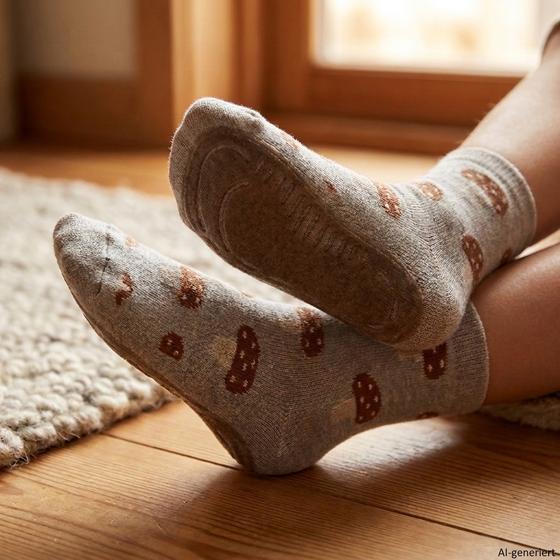 Stoppersocken "Pilz", Softstep, beige