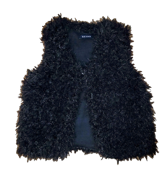 Puschelweste, schwarz