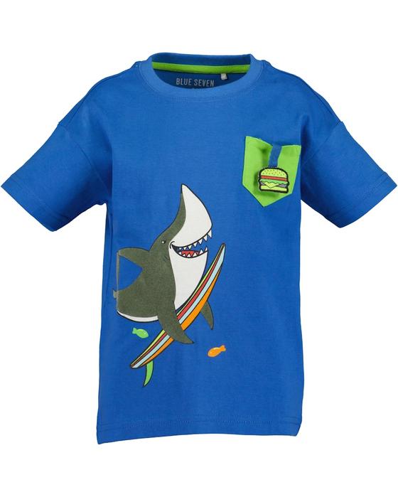 T-Shirt "Hai", Baumwolle, blau