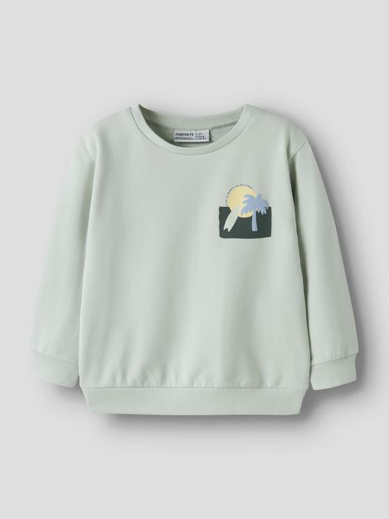 Name It Sweatshirt Palm Trees Pale Aqua