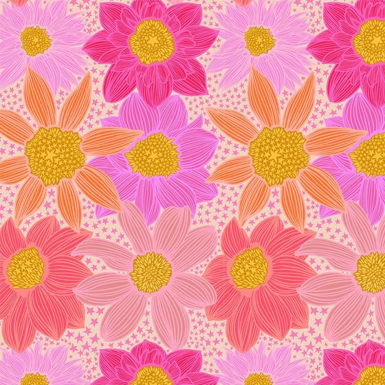 Jumpstart Floral Stars Stripes pink