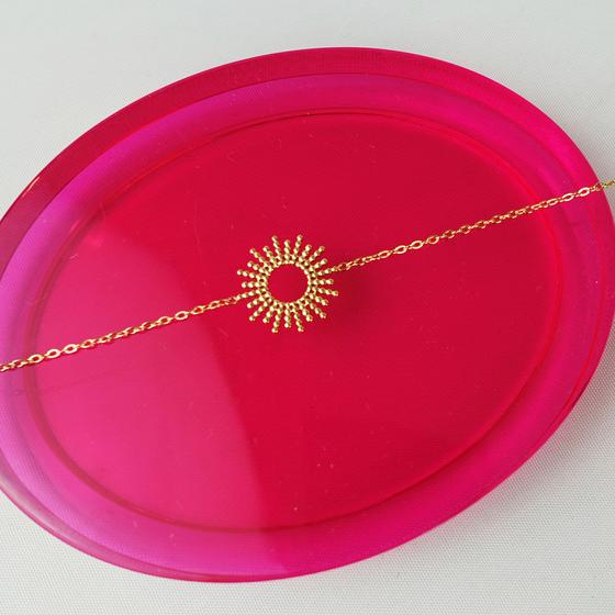 goldmarie Armband SONNE - Stahl vergoldet - 1,5cm