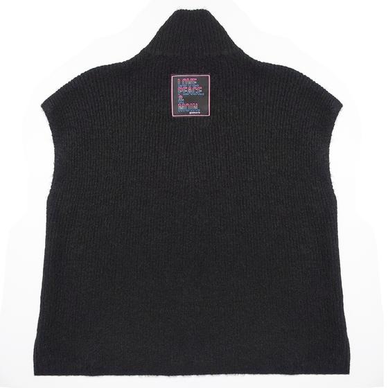 goldmarie Zip Strickweste LOVE PEACE MOIN - schwarz