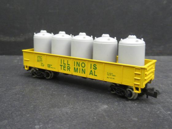 Atlas 3502 Gondola 42' Illinois Terminal ITC 3177 W/ Container Load gelb Spur N
