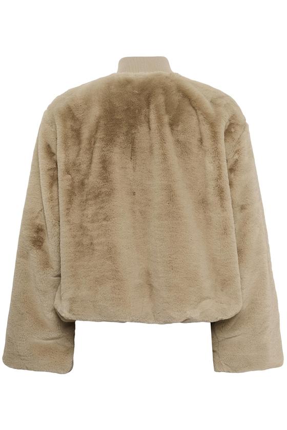 SOAKED Bomber Jacke Teddyfell SLEstacia 30409253 - grau-beige