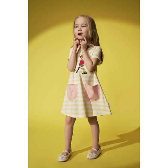 Kleid "Pippi Langstrumpf", Biobaumwolle, zartgelb