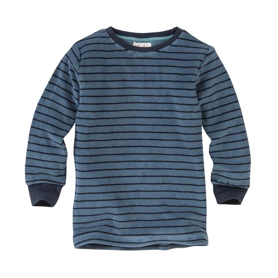 People wear Organic Frottée Pyjama Gestreift Dunkelblau