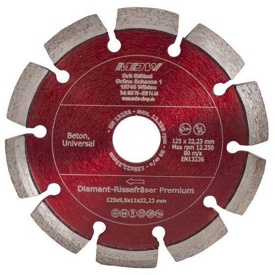 Diamant Rissefräser <br> Ø 125 mm <br> Premium Qualität <br> Beton, Universal