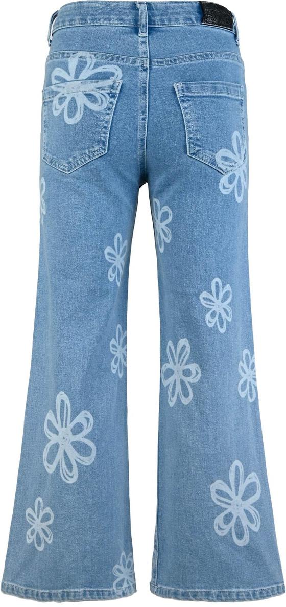 Weite Schlag-Jeans "Blumen", light blue