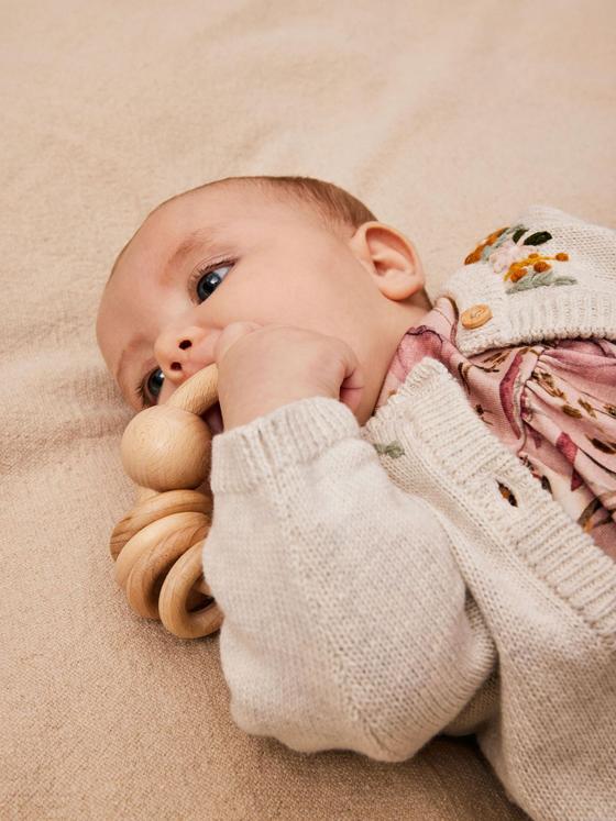 Name It Strickjacke Blümchen Peyote Melange